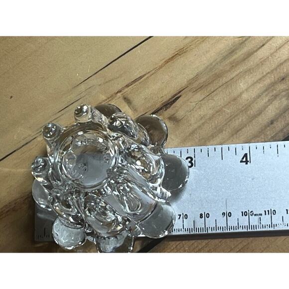 2 Vintage Bubble Glass Clear Candle Holders Marked KIG Indonesia - Picture 6 of 6